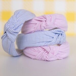 Dew Edit for Jillybox Blue and White Seersucker Knot Headband